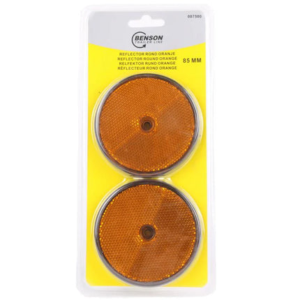 Benson Reflector Rond Oranje - 85 mm - Set van 2 - Schroefbevestiging