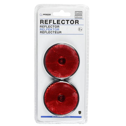 Benson Reflector Rond Rood - 60 mm - Set van 2 - Schroefbevestiging