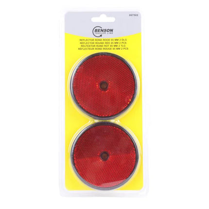 Benson Reflector Rond Rood - 85 mm - Set van 2 - Schroefbevestiging