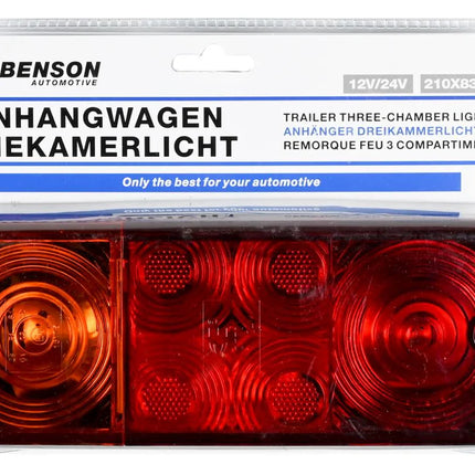 Benson Achterlicht Aanhanger 3-Kamer - 210x83mm - Links/Rechts