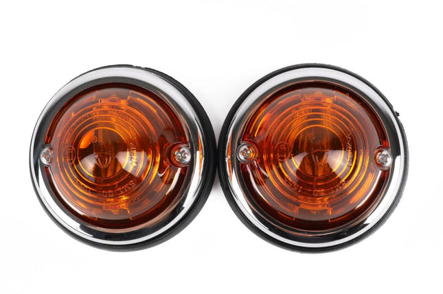 Benson Zijlamp Markeringslamp Oranje - 70 mm - Chroom - Set van 2