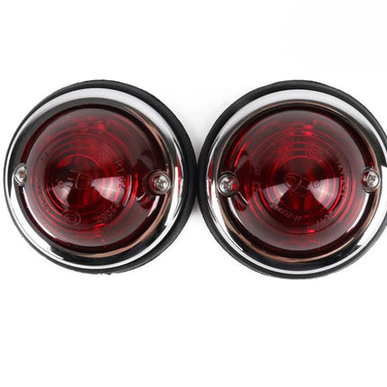Benson Zijlamp Markeringslamp Rood - 70 mm - Chroom - Set van 2