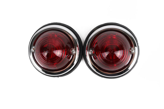 Benson Zijlamp Markeringslamp Rood - 70 mm - Chroom - Set van 2