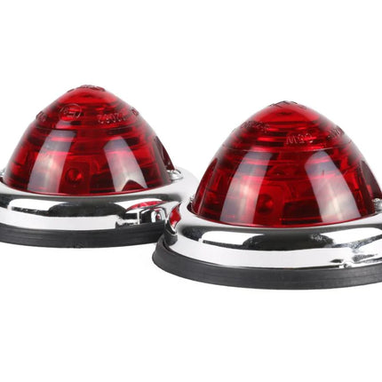 Benson Zijlamp Markeringslamp Rood - 70 mm - Chroom - Set van 2