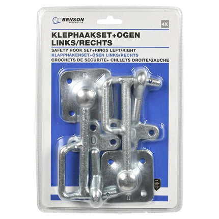 Benson Klephaakset met Ogen - 4-delig - Links & Rechts - Verzinkt