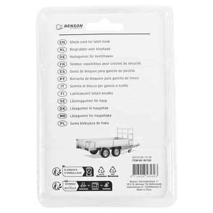Benson Borgrubber voor Klephaak - 200 mm - Set van 2 - Zwart