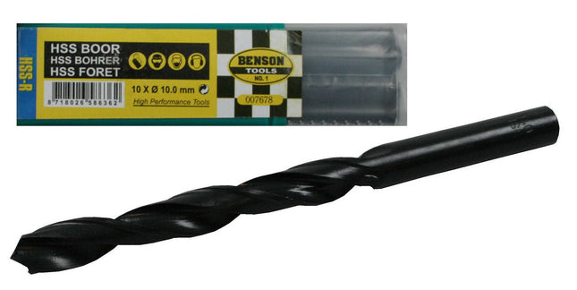 Benson HSS Metaalboren Set - 10-delig - 10.0 mm - Inclusief Opbergbox