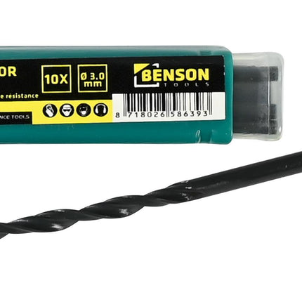 Benson Metaalborenset - HSS - 3.0 mm - 10-delig - Inclusief Opbergbox