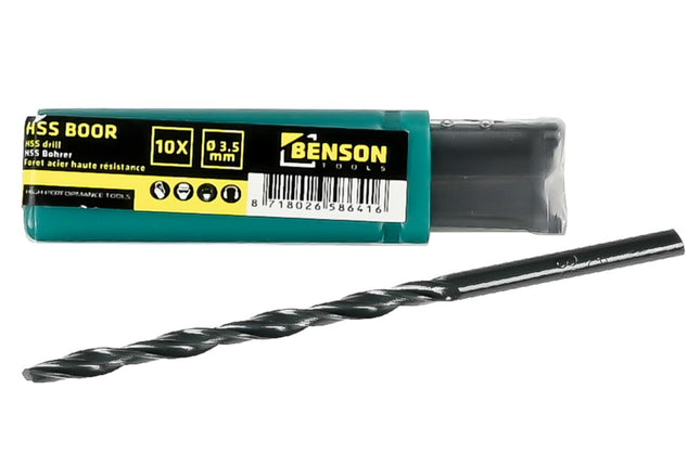 Benson HSS Metaalboren Set - 10-delig - 3.5 mm - Inclusief Opbergbox