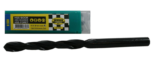 Benson HSS Metaalboren Set - 10-delig - 6.0 mm - Inclusief Opbergbox