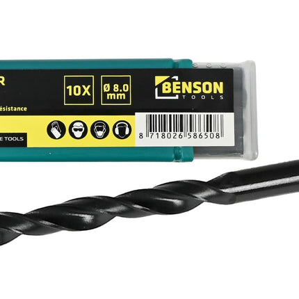 Benson HSS Metaalboren Set - 10-delig - 8.0 mm - Inclusief Opbergbox