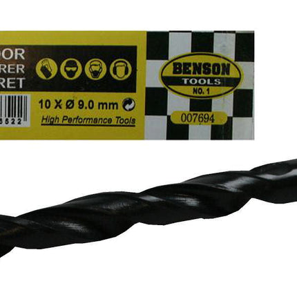 Benson HSS Metaalboren Set - 10-delig - 9.0 mm - Inclusief Opbergbox