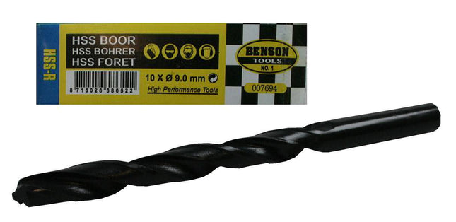 Benson HSS Metaalboren Set - 10-delig - 9.0 mm - Inclusief Opbergbox