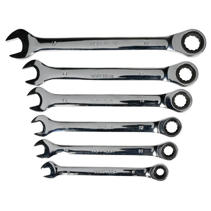 Hofftech Ringratelsleutelset - 6-delig - 8 t/m 17 mm - Hoogglans Cr-V