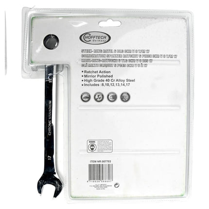 Hofftech Ringratelsleutelset - 6-delig - 8 t/m 17 mm - Hoogglans Cr-V