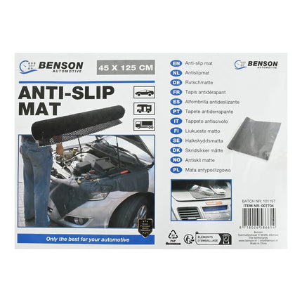 Benson Antislipmat - 45 x 125 cm - Zwart - Ladebescherming - Op maat te knippen