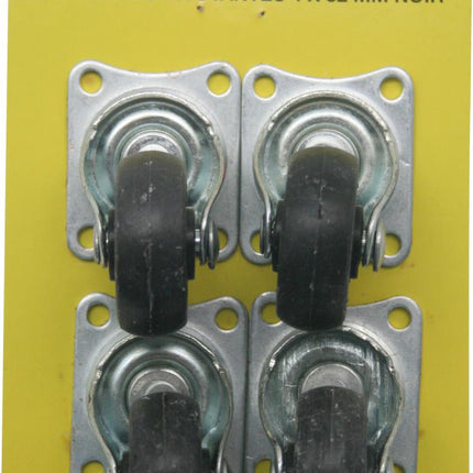Benson Zwenkwiel Set 32 mm Zwart (4 stuks) | Meubelwielen | Dealzzz.nl