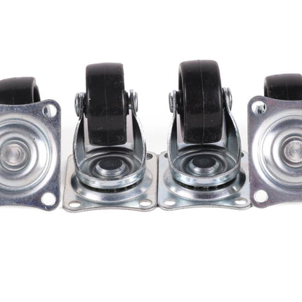 Benson Zwenkwiel Set 50 mm Zwart (4 stuks) - Meubelwielen