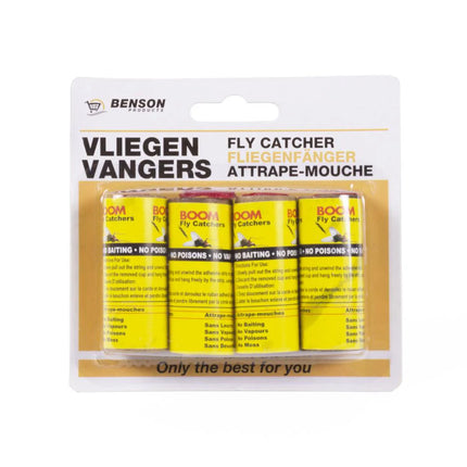 Benson Vliegenvangers - 4 Stuks - Kleefstrips - Gifvrij en Effectief