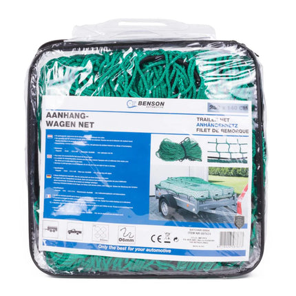 Benson Aanhangernet Profi - 140 x 250 cm - UV-Bestendig - Inclusief Tas