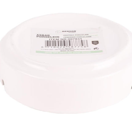 Benson Porseleinen Asbak - Wit - Ø 10 cm - Elegant & Duurzaam