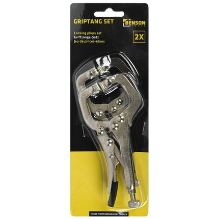 Benson Mini Griptang Set - 125 mm - 2-Delig - Traploos Instelbaar