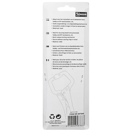 Benson Mini Griptang Set - 125 mm - 2-Delig - Traploos Instelbaar