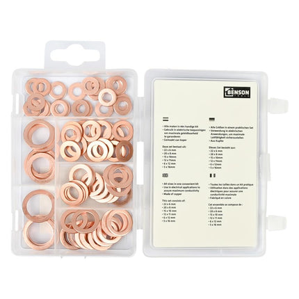 Benson Koperen Ringenset Assortimentsbox – 80-delig – 6 Maten