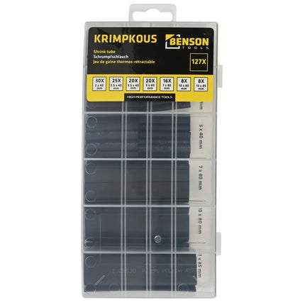 Benson Krimpkousenset 127-delig Zwart - 7 Maten - In Assortimentsbox
