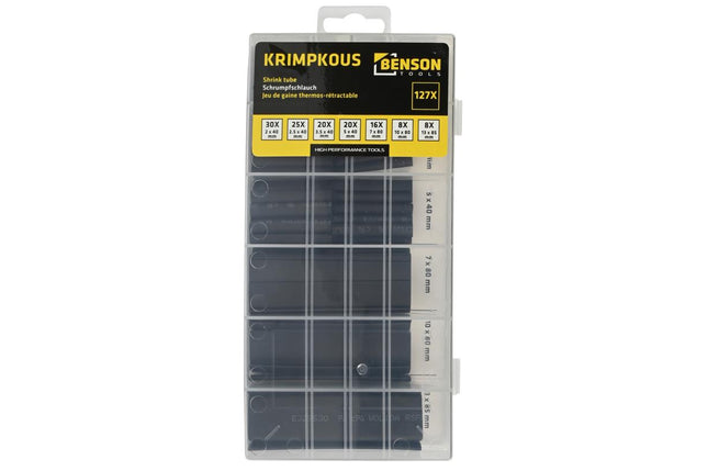 Benson Krimpkousenset 127-delig Zwart - 7 Maten - In Assortimentsbox