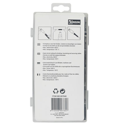Benson Krimpkousenset 127-delig Zwart - 7 Maten - In Assortimentsbox