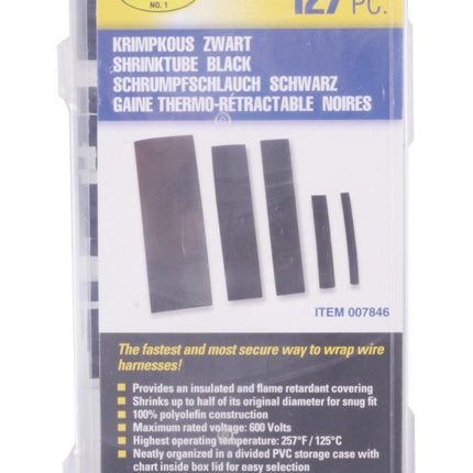 Benson Krimpkousenset 127-delig Zwart - 7 Maten - In Assortimentsbox