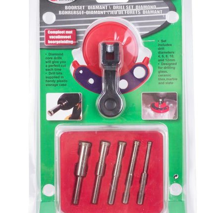 Hofftech Diamantborenset - 7-delig - 4 t/m 12 mm - Inclusief Boormal