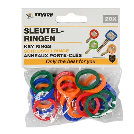 Benson Gekleurde Sleutelherkenners - 20 Stuks - Universeel & Elastisch