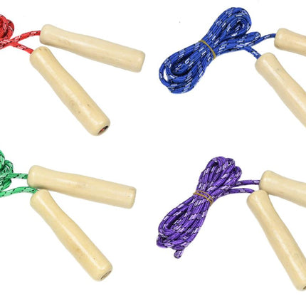 Benson Kinderspringtouw - Houten Handvatten - 218 cm - Kleurenmix