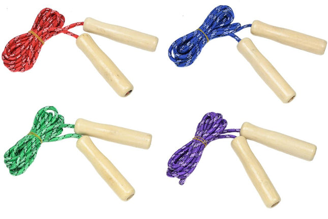 Benson Kinderspringtouw - Houten Handvatten - 218 cm - Kleurenmix