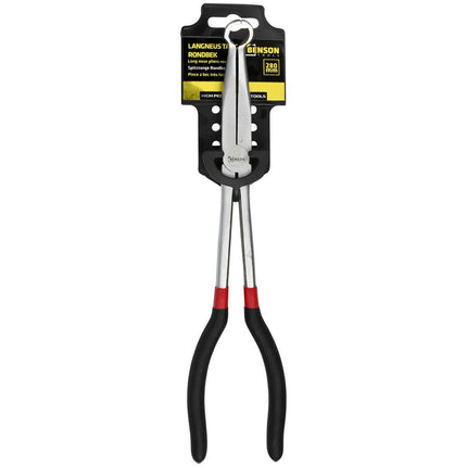 Benson Langneus Rondbektang - Ergonomisch - Gekartelde Grip - Zwart/Geel