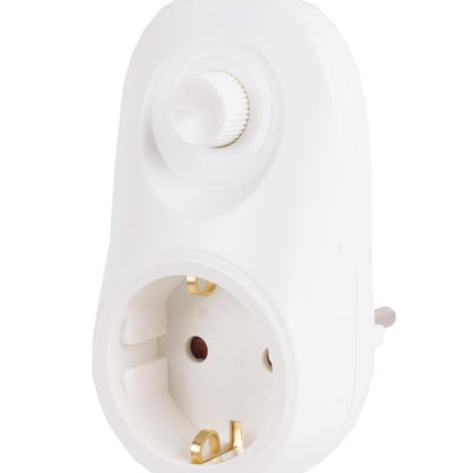 Benson Stopcontact met Dimmer - Randaarde - Wit - Kinderbeveiliging