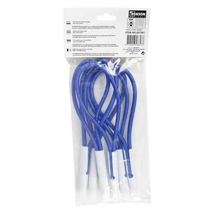 Benson Elastiekset met Pijpje - 22 cm - 6 Stuks - Blauw/Wit - 50% Rek