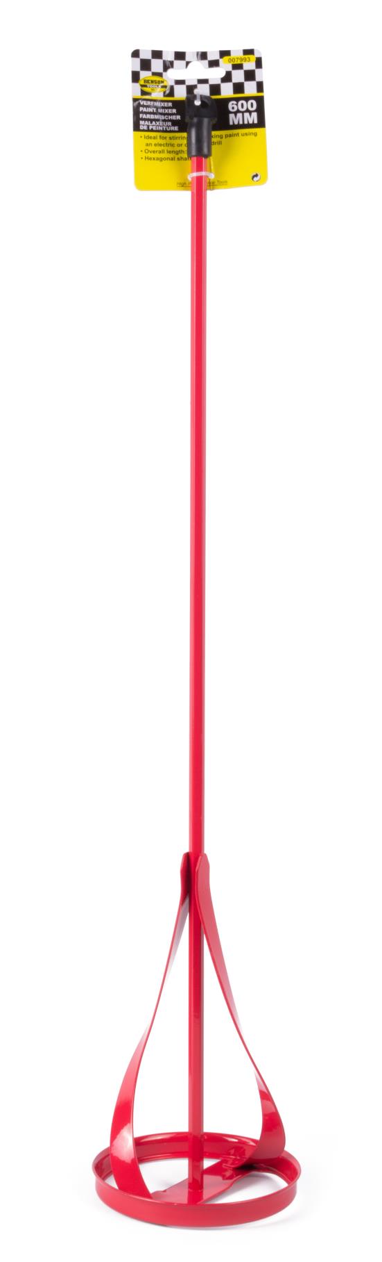Benson Verfmixer 115 x 600 mm - Rood - Voor Verf, Lijm en Cement