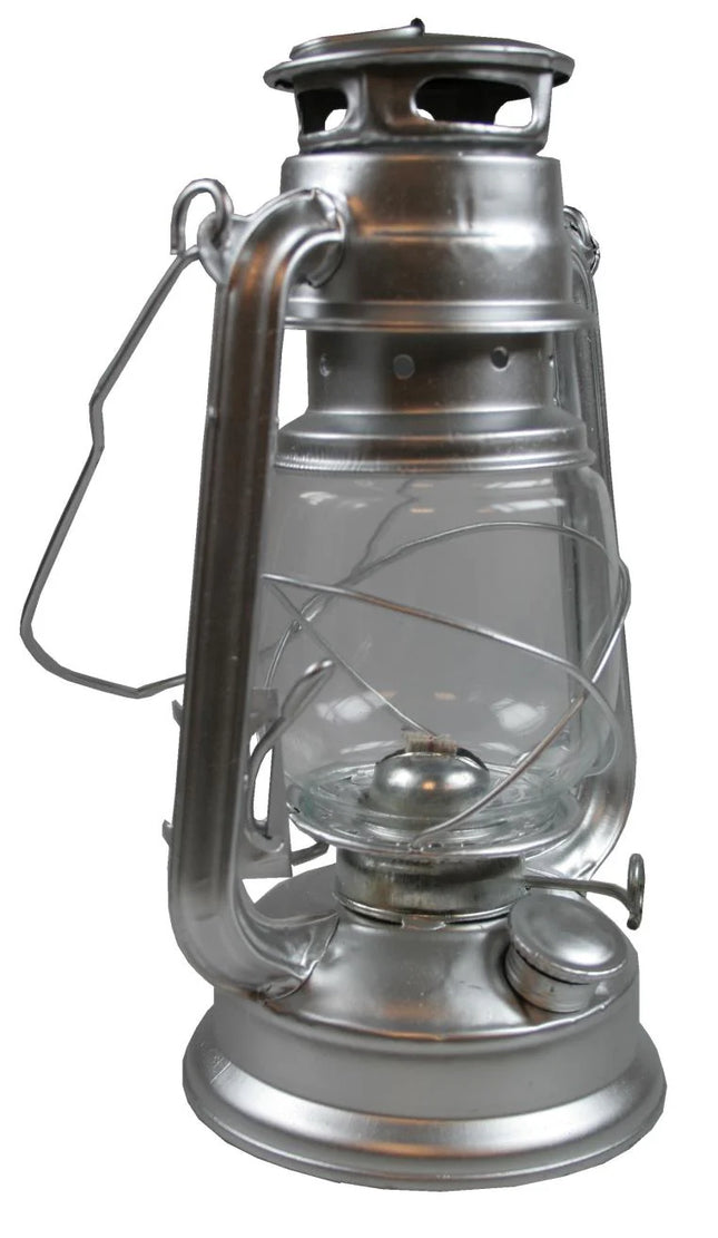 Benson Stormlantaarn - 25 cm - Chroom - Olielamp voor Binnen & Buiten