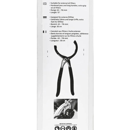 Benson Verstelbare Oliefiltertang – Ø 63-116 mm – Zelfklemmend – Rubberen Grip