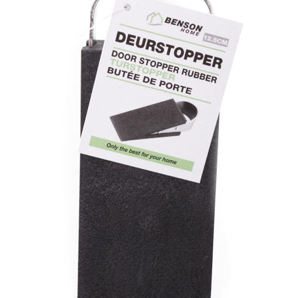 Benson Deurstopper Wigmodel – Rubber met RVS Greep – 3 cm Hoog – Antislip