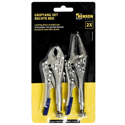 Benson Mini-griptang Set - 2-delig - Rechte Bek - 100 mm - Snelspanner