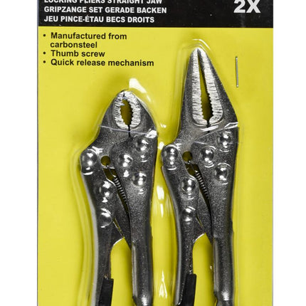Benson Mini-griptang Set - 2-delig - Rechte Bek - 100 mm - Snelspanner