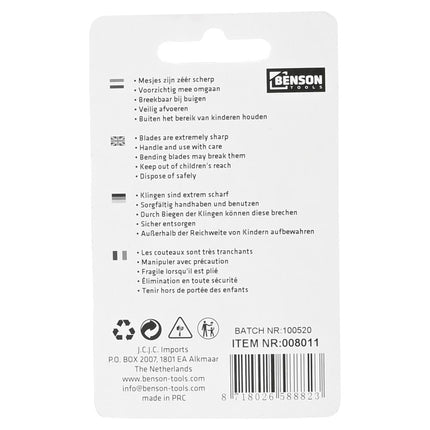 Benson Reservemesjes voor Schrapers 40 mm - 10 stuks