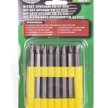 Hofftech Bitset Speciaal - 32-delig - 75 mm Lange Bits - Chroom-Vanadium