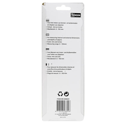 Benson Schuifmaat Metaal 150 mm - Precisie Meetgereedschap