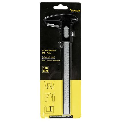 Benson Schuifmaat Metaal 150 mm - Precisie Meetgereedschap