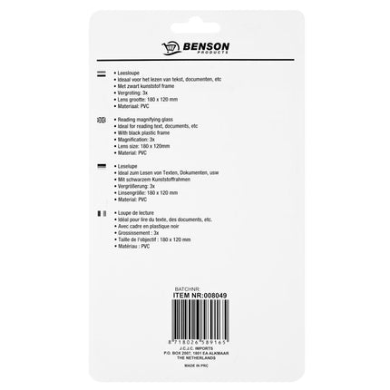 Benson Leesloep - 180 x 120 mm - 3x Vergroting - Lichtgewicht